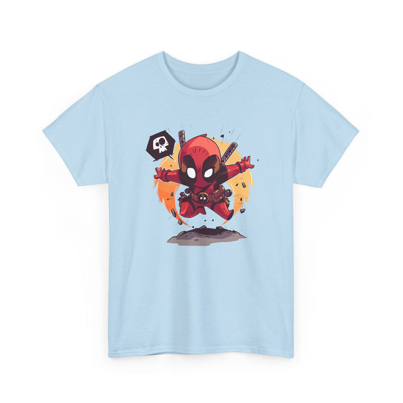 Chibi Red Masked Mercenary Tee | Cute Deadpool Style Graphic Shirt, Unisex T-Shirt, Heavy Cotton Tee, Red Masked Mercenary Shirt, Cute