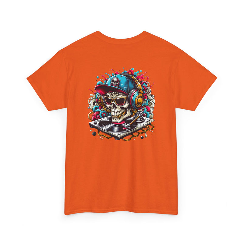 DJ Skull Graphic Tee, Music Lover Shirt, Skull with Headphones T-Shirt, Unisex Cotton Tee, DJ Gift Shirt
