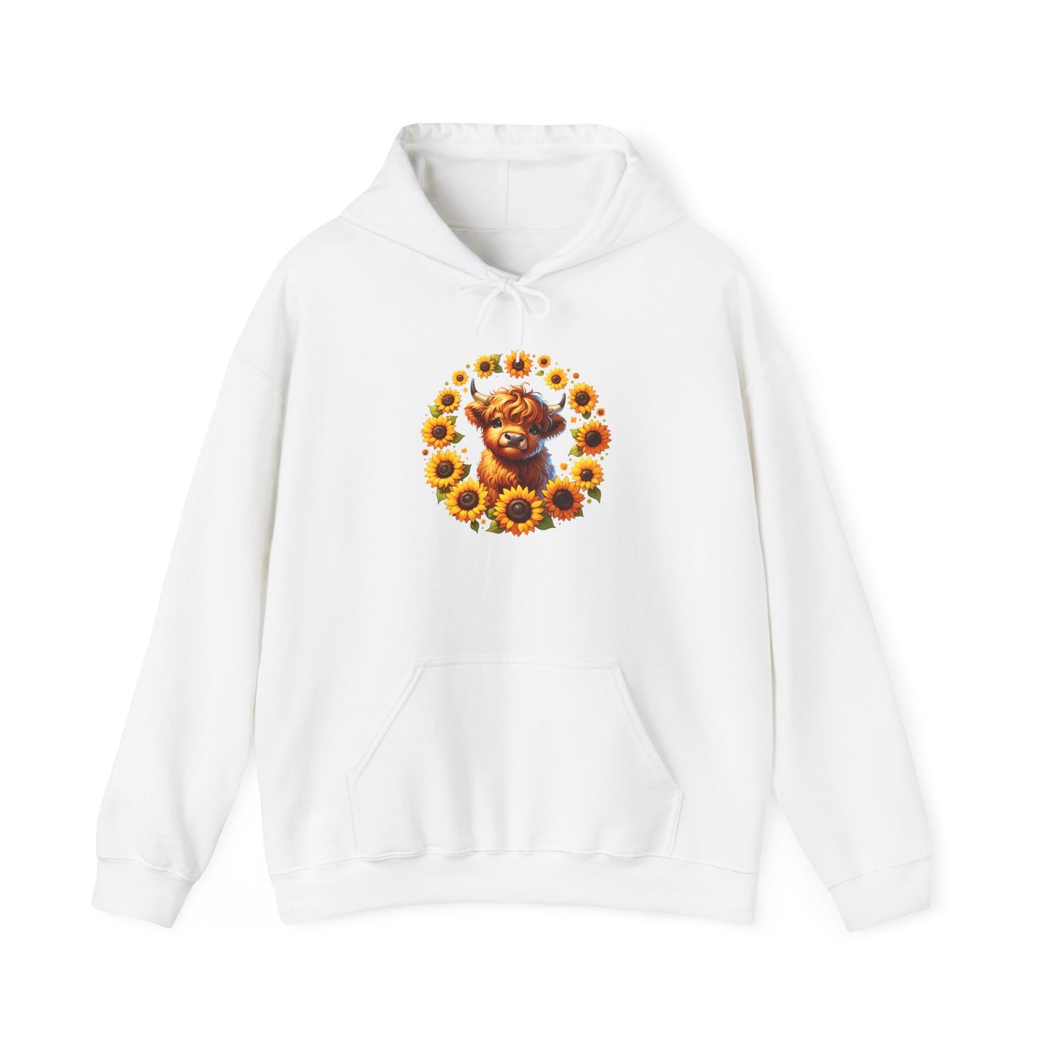Sunflower Highland Cow Hoodie — Sunflower & Highland Cow Graphic Sweatshirt