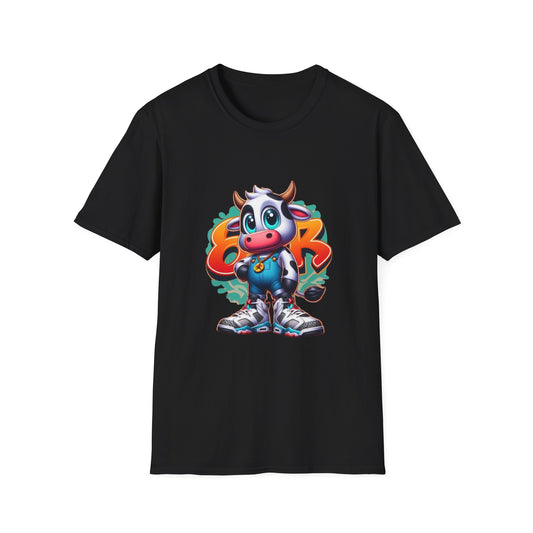 Cow Cartoon Graphic T-Shirt — Streetwear Cute Cow Design