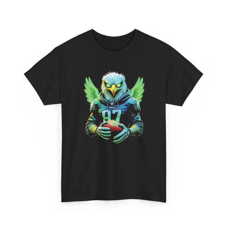 Eagle Football Player Tee | Fierce Mascot, Number 87