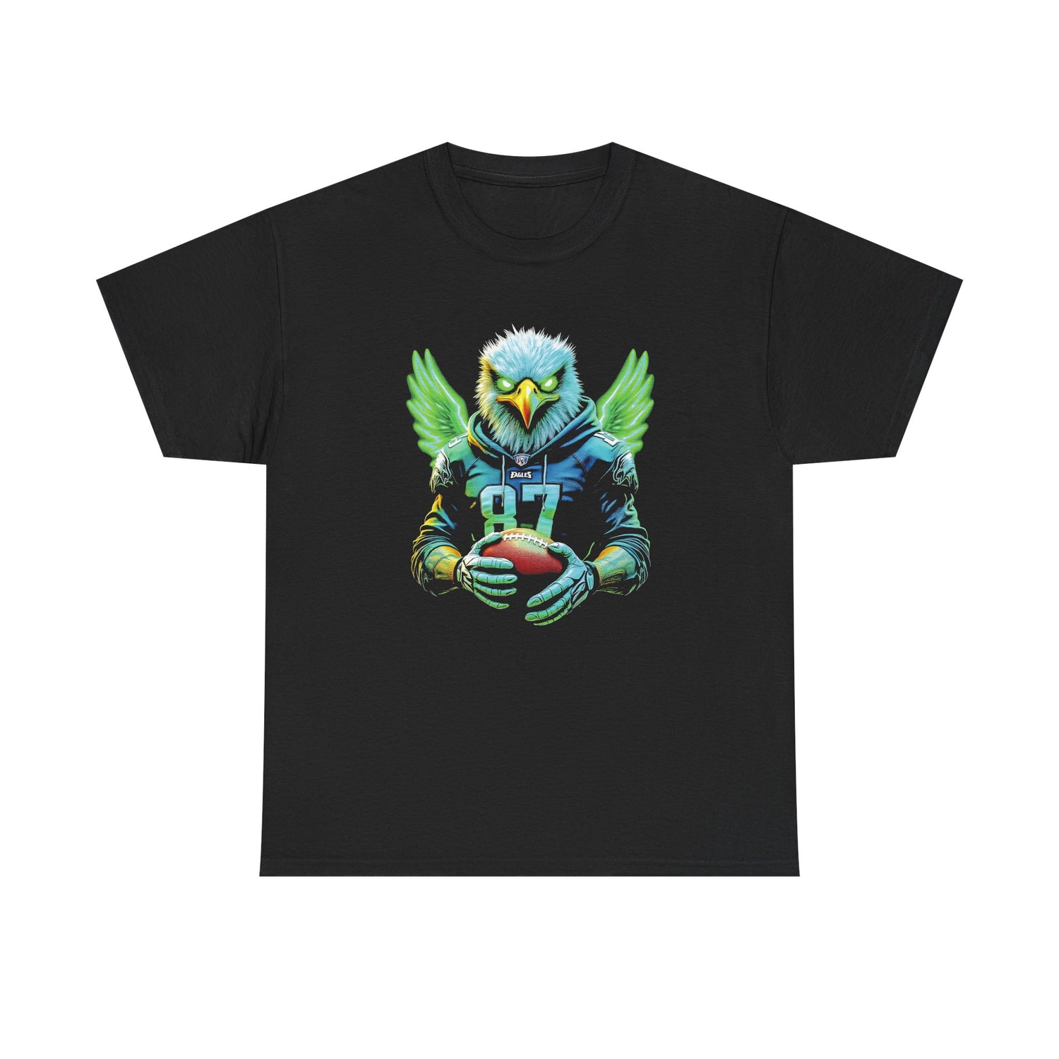 Eagle Football Player Tee | Fierce Mascot, Number 87