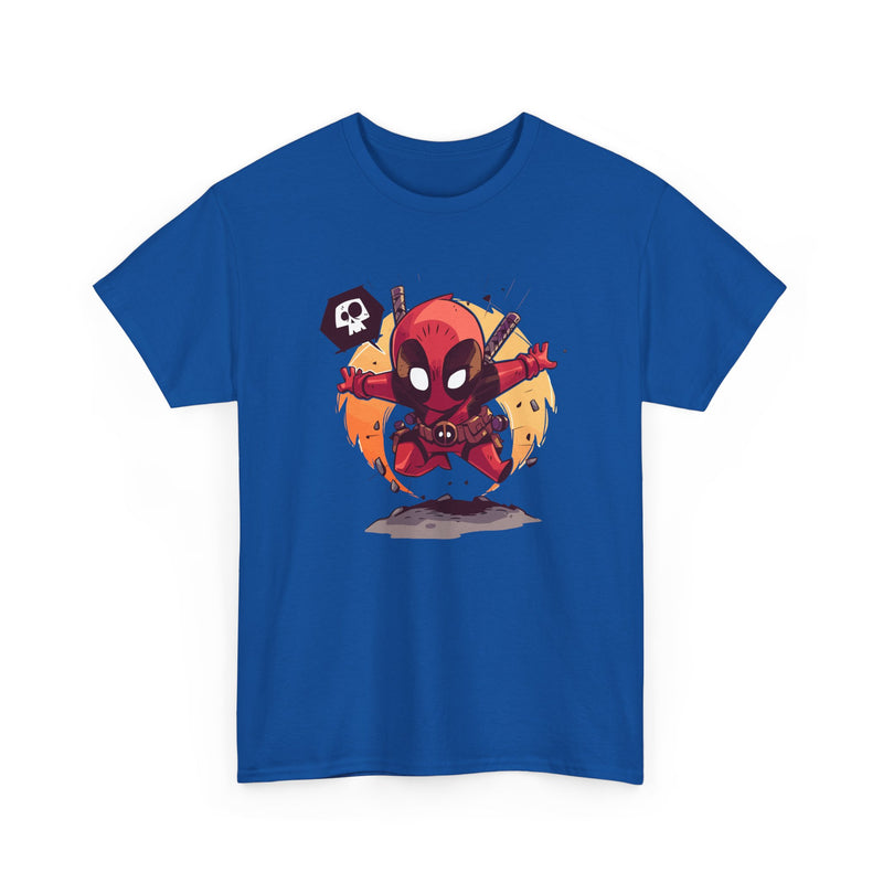 Chibi Red Masked Mercenary Tee | Cute Deadpool Style Graphic Shirt, Unisex T-Shirt, Heavy Cotton Tee, Red Masked Mercenary Shirt, Cute