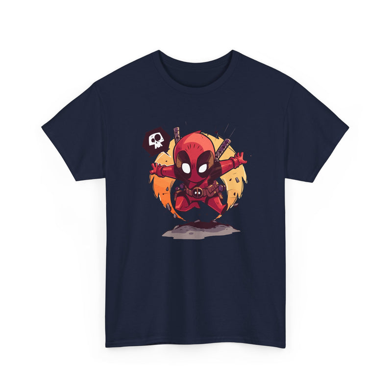 Chibi Red Masked Mercenary Tee | Cute Deadpool Style Graphic Shirt, Unisex T-Shirt, Heavy Cotton Tee, Red Masked Mercenary Shirt, Cute
