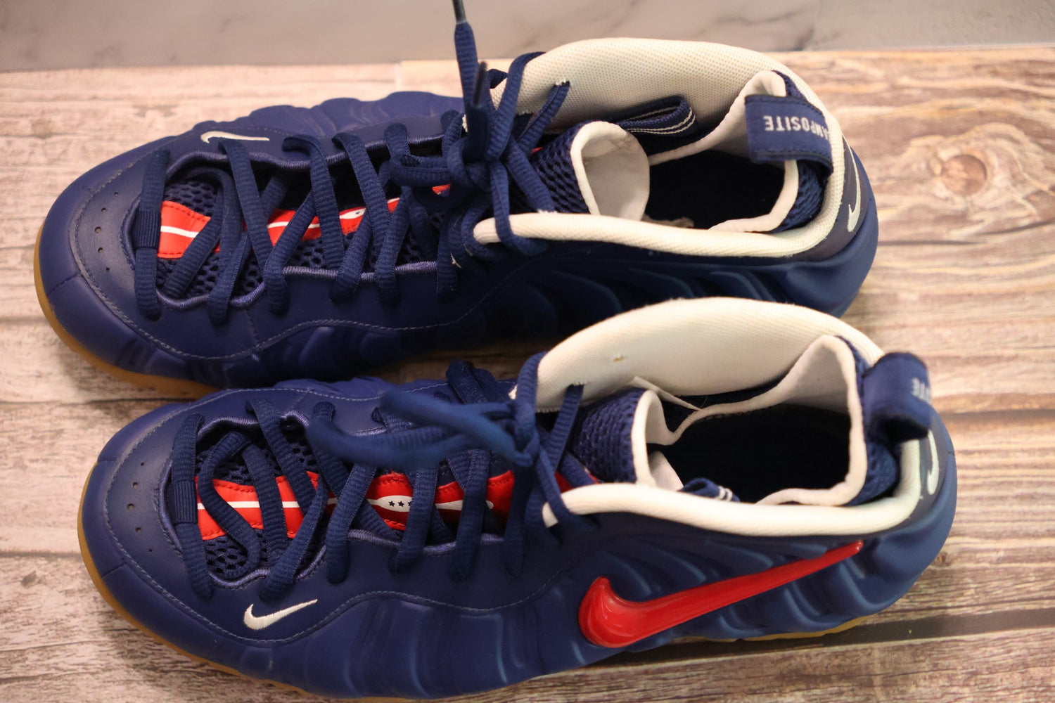 Nike Air Foamposite Pro Blue Void University Red